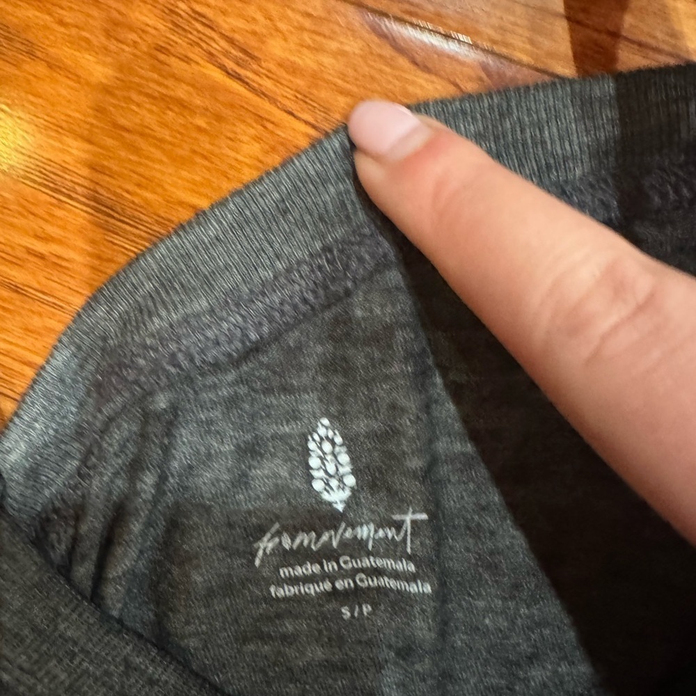FP Movement by Free People Keep Rolling Long Sleeve gray  Logo Top S - Picture 5 of 6